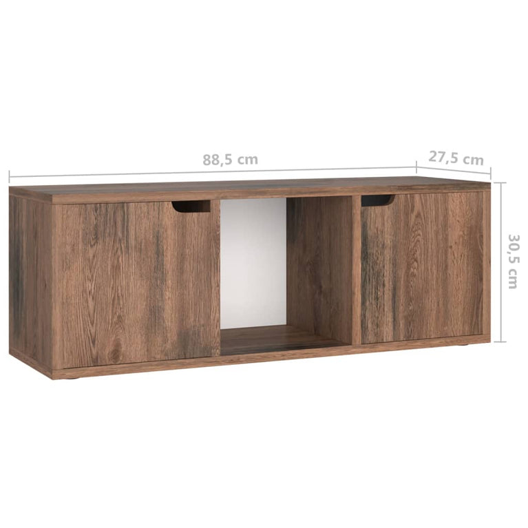 Tv-meubel 88,5x27,5x30,5 cm spaanplaat gerookt eiken MeubelReus
