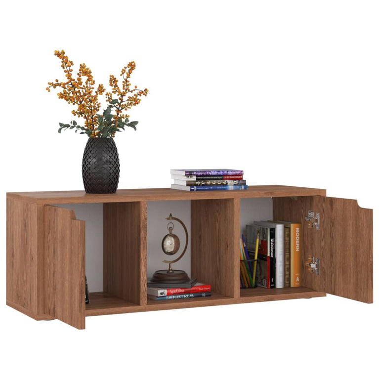 Tv-meubel 88,5x27,5x30,5 cm spaanplaat bruin eiken MeubelReus