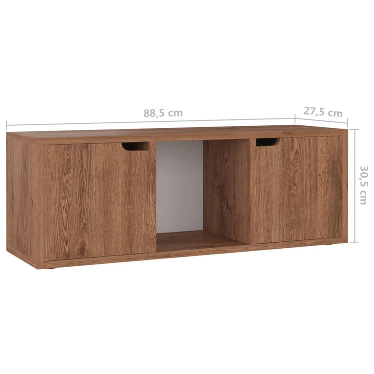 Tv-meubel 88,5x27,5x30,5 cm spaanplaat bruin eiken MeubelReus