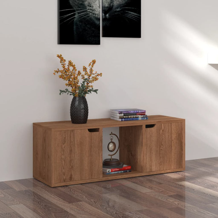 Tv-meubel 88,5x27,5x30,5 cm spaanplaat bruin eiken MeubelReus