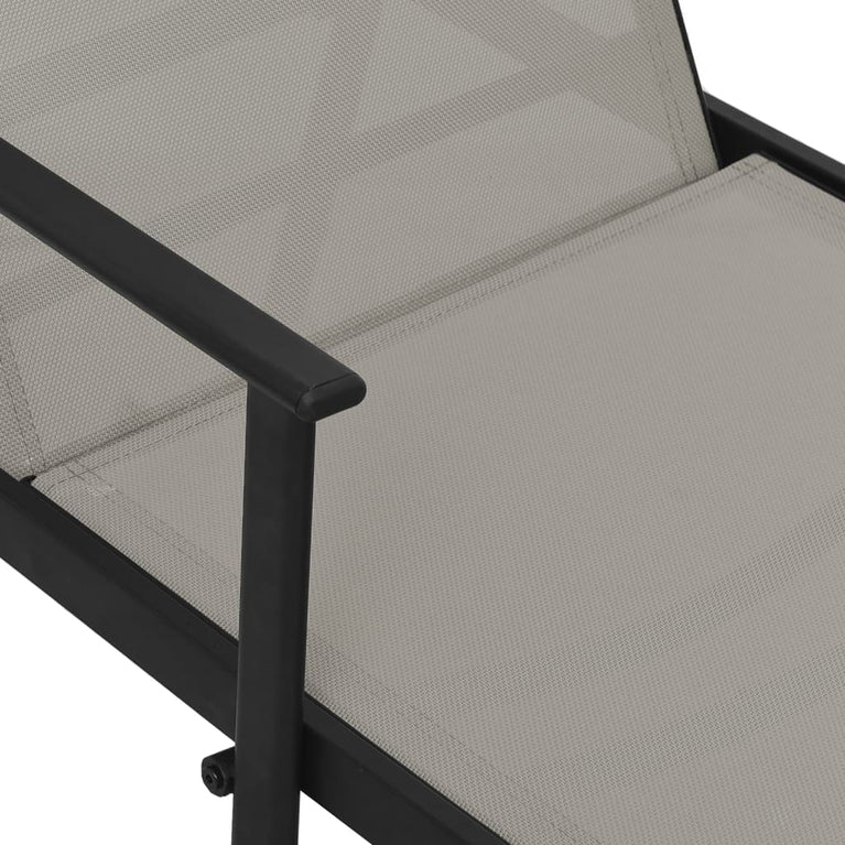 Ligbed staal en textileen stof grijs MeubelReus