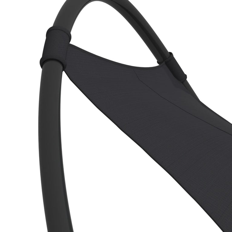 Ligbed schommelend met wieltjes staal en textileen stof zwart MeubelReus