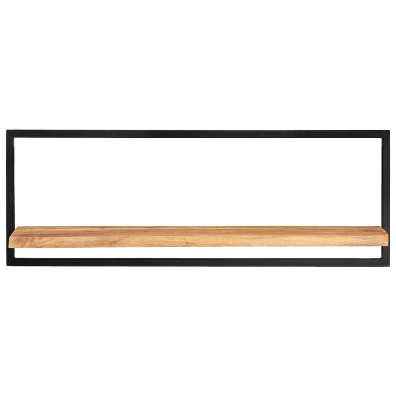Wandschappen 2 st 100x24x35 cm massief acaciahout en staal MeubelReus