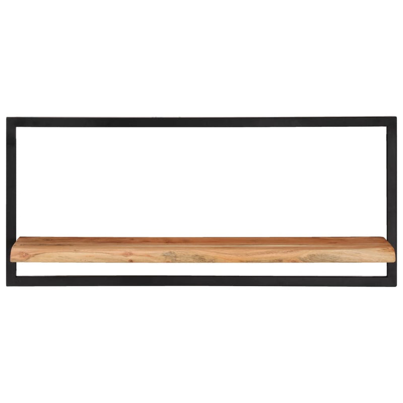 Wandschappen 2 st 80x25x35 cm massief acaciahout en staal MeubelReus