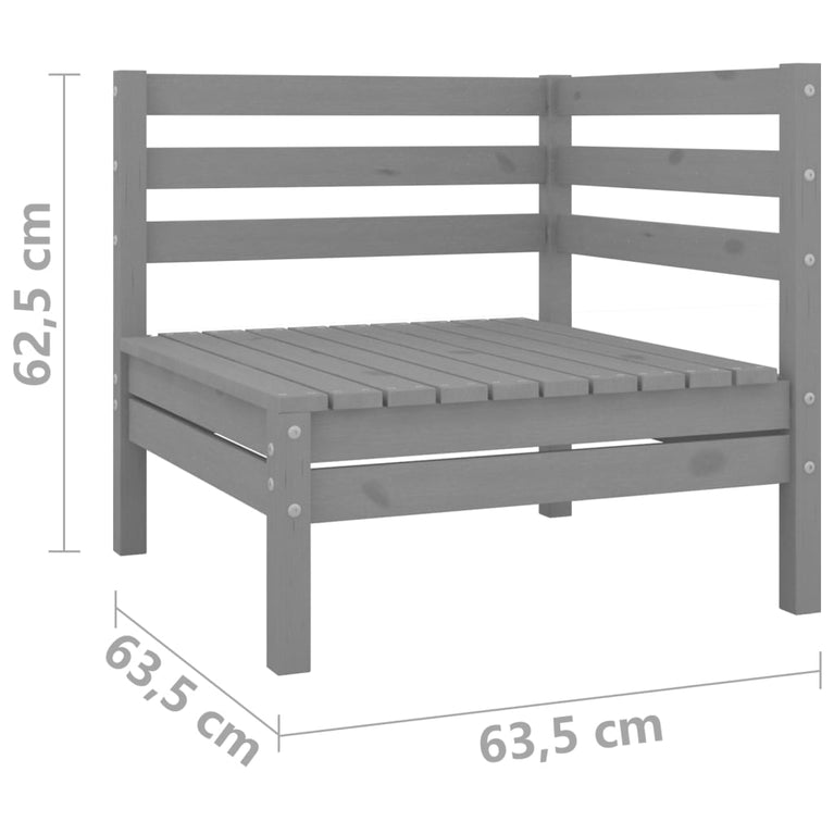 Tuinbank 2-zits massief grenenhout grijs MeubelReus