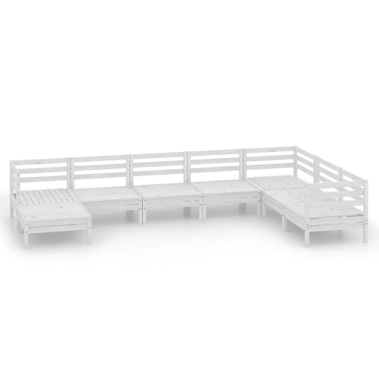 8-delige Loungeset massief grenenhout wit MeubelReus