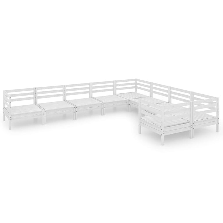 9-delige Loungeset massief grenenhout wit MeubelReus