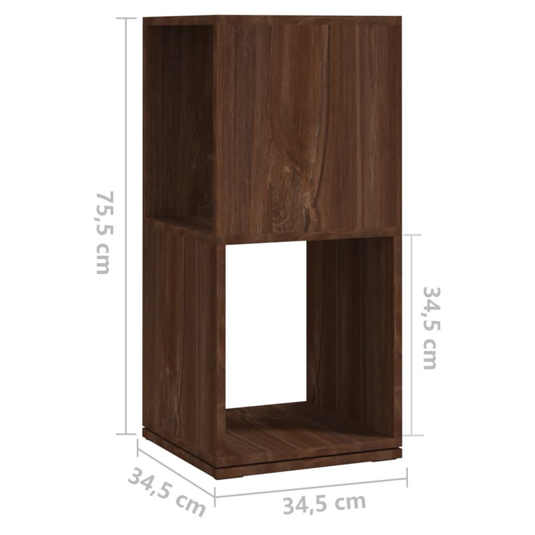 Draaikast 34,5x34,5x75,5 cm spaanplaat bruin eikenkleur MeubelReus