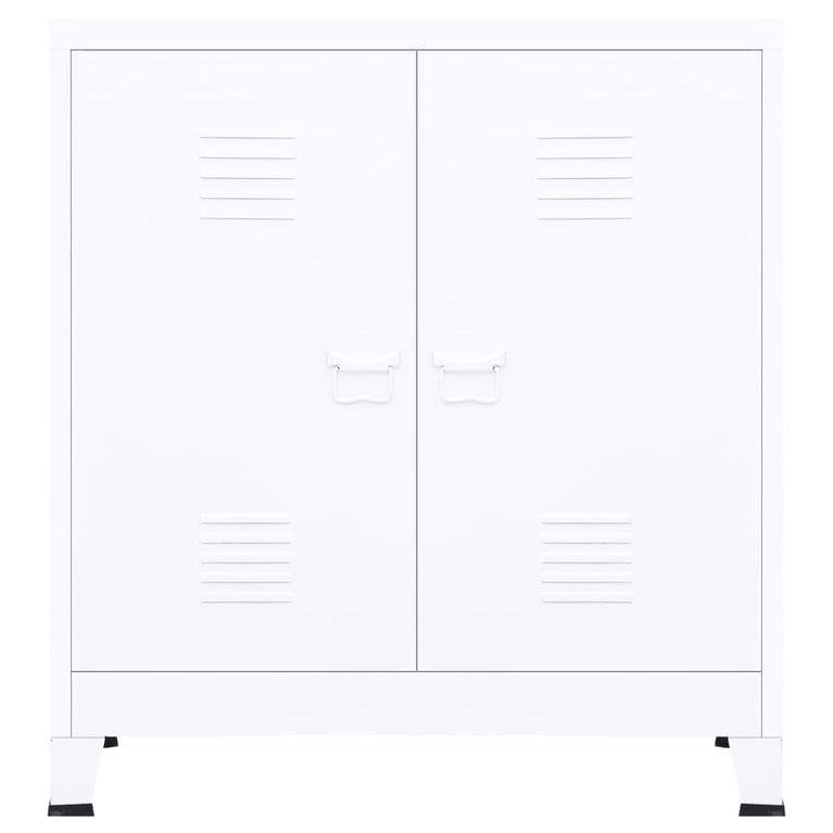 Opbergkast industrieel 90x40x100 cm staal wit MeubelReus