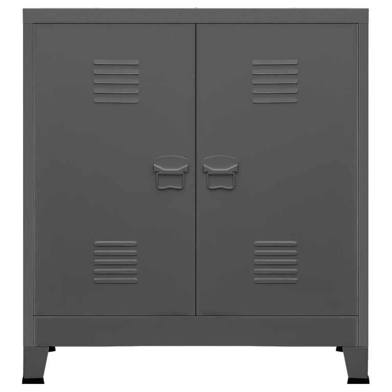 Opbergkast industrieel 90x40x100 cm staal antracietkleurig MeubelReus