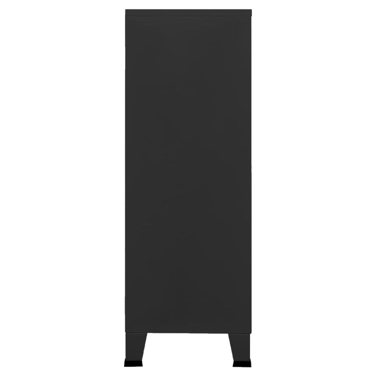 Opbergkast industrieel 75x40x120 cm metaal zwart