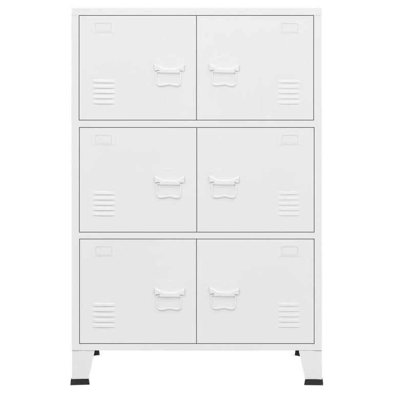 Opbergkast industrieel 75x40x115 cm metaal wit MeubelReus