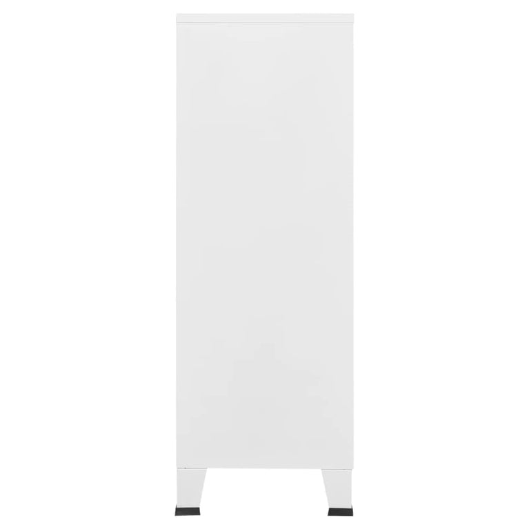 Opbergkast industrieel 75x40x115 cm metaal wit MeubelReus