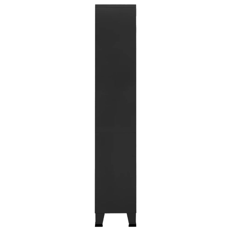 Boekenkast industrieel 80x32x180 cm staal zwart MeubelReus