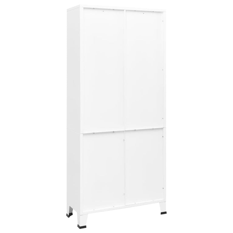 Boekenkast industrieel 80x32x180 cm staal wit MeubelReus