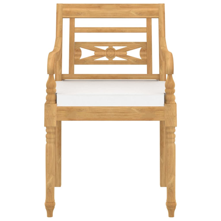 Stoelen Batavia 8 st met kussens massief teakhout MeubelReus