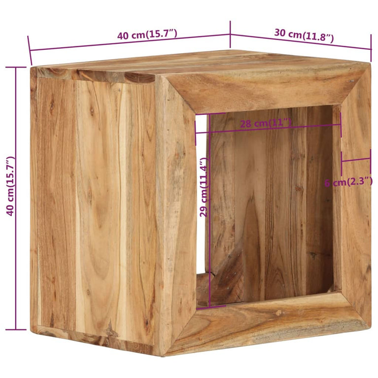 Kruk 40x30x40 cm massief acaciahout