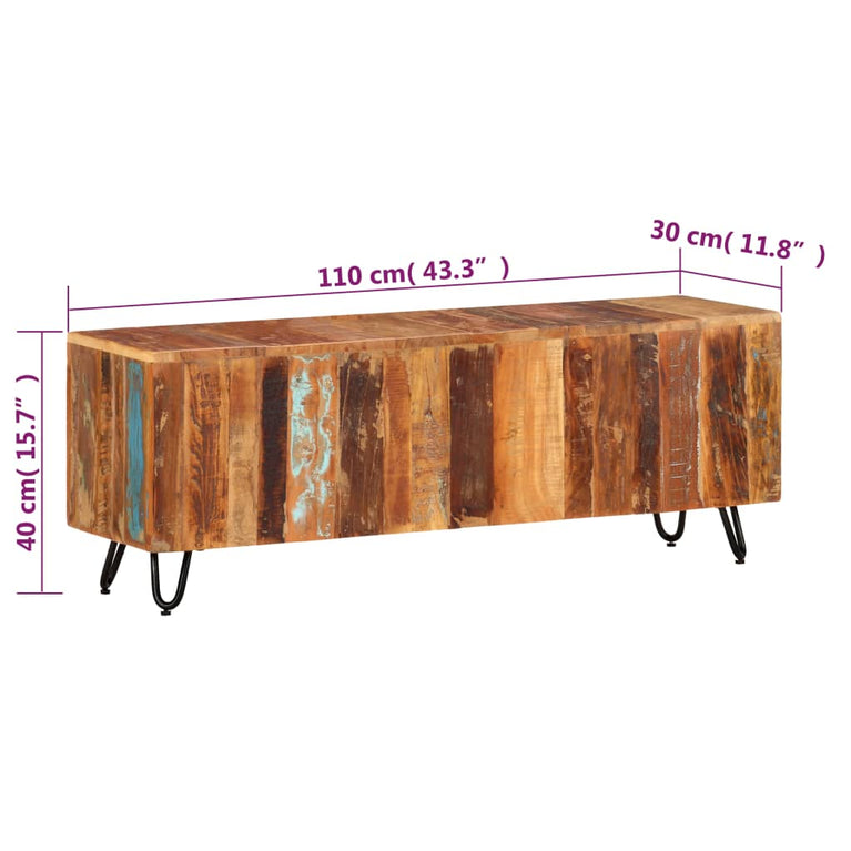 Tv-meubel 110x30x40 cm massief gerecycled hout MeubelReus