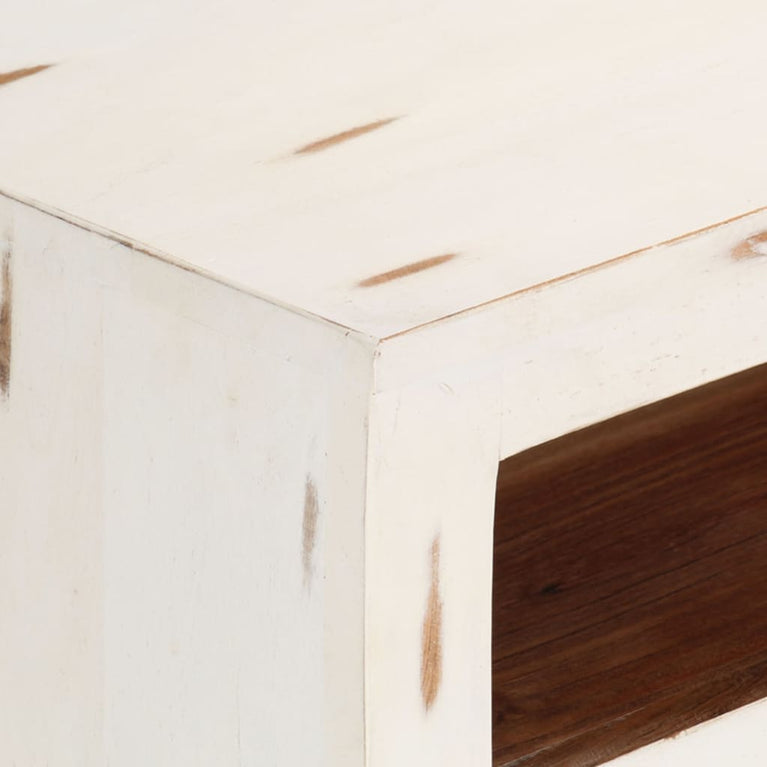 Tv-meubel 110x30x40 cm massief acaciahout wit MeubelReus