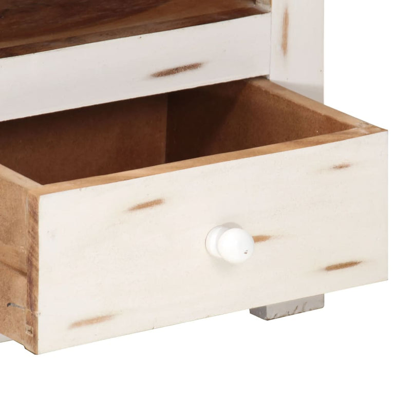 Tv-meubel 110x30x40 cm massief acaciahout wit MeubelReus