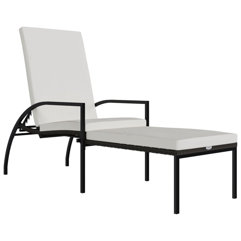 Ligbed met voetensteun polyetheen rattan bruin MeubelReus