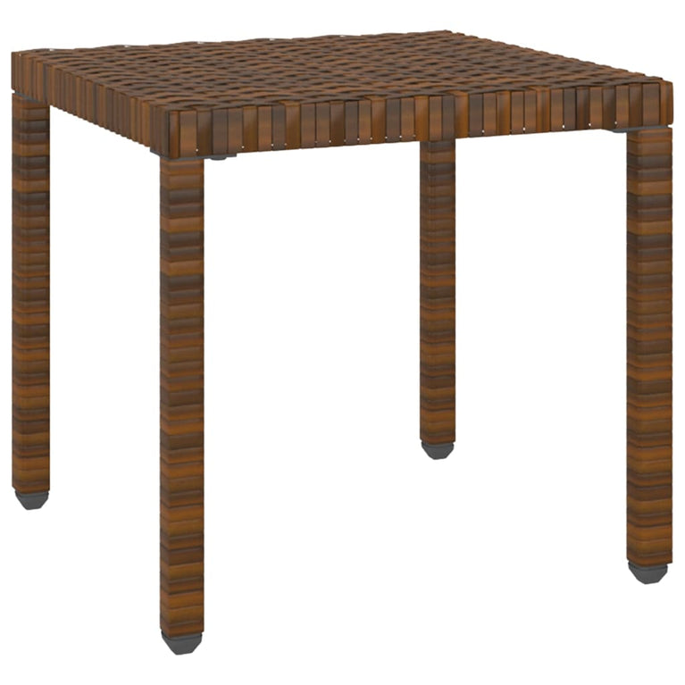 Ligbedden 2 st met tafel poly rattan bruin