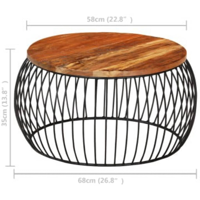 Salontafel Ø68 cm massief gerecycled hout MeubelReus