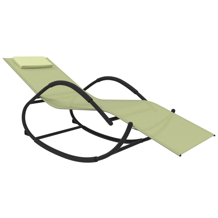 Ligbed schommelend staal en textileen crèmekleurig MeubelReus