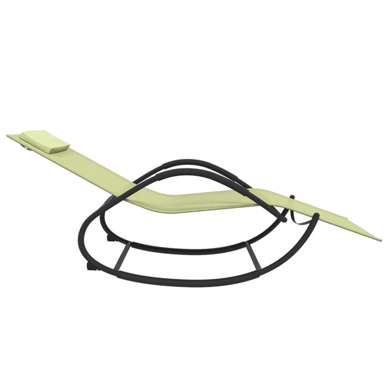 Ligbed schommelend staal en textileen crèmekleurig MeubelReus