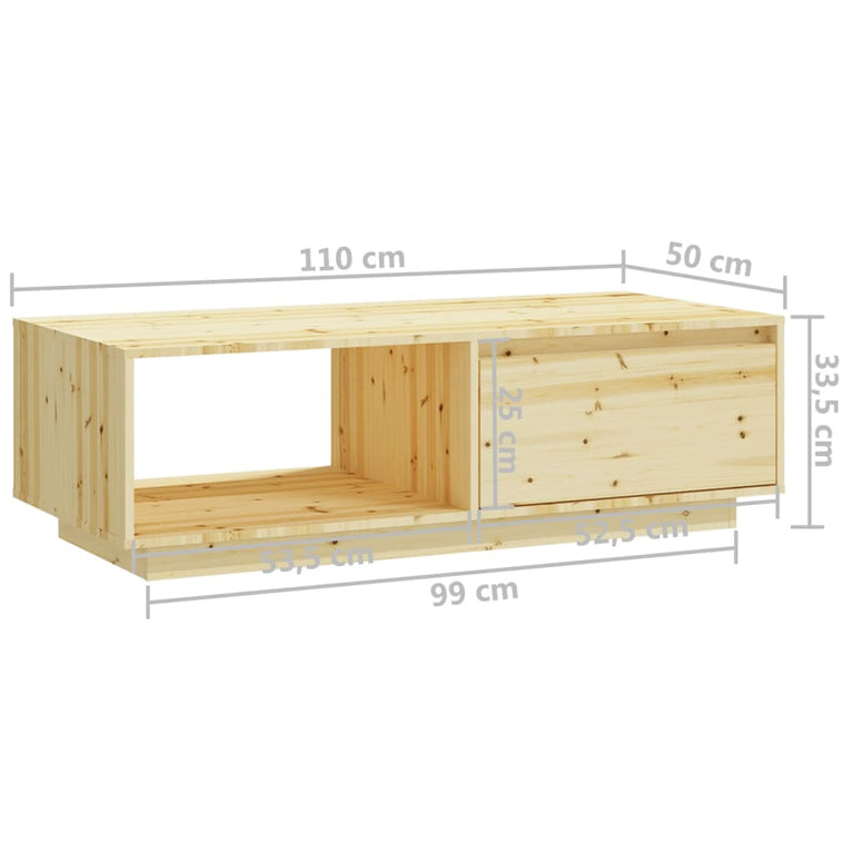 Salontafel 110x50x33,5 cm massief vurenhout MeubelReus