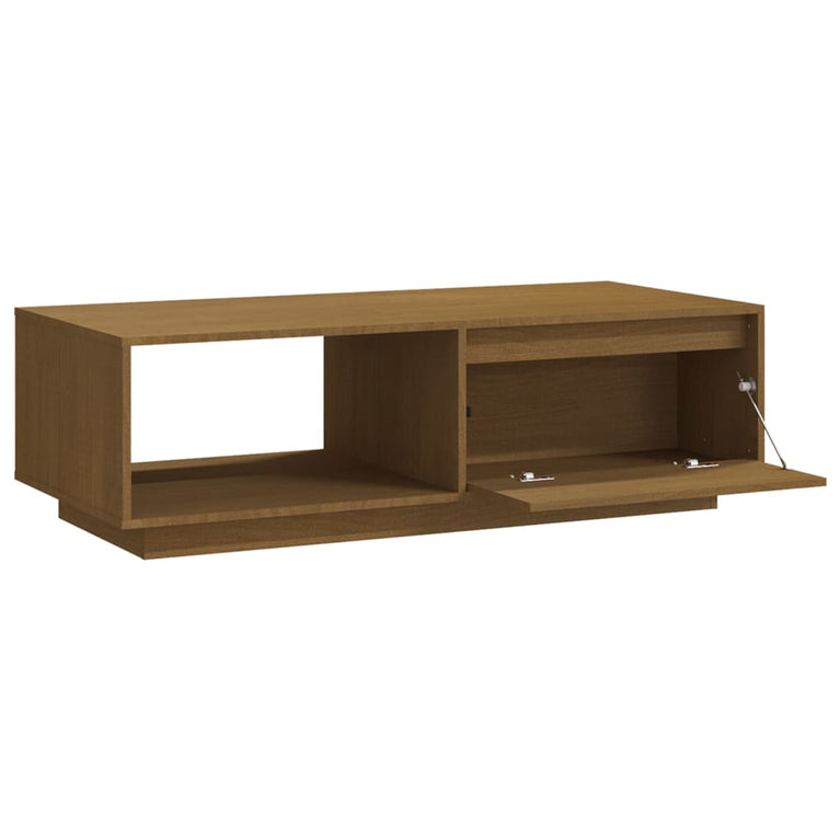 Salontafel 110x50x33,5 cm massief grenenhout honingbruin MeubelReus