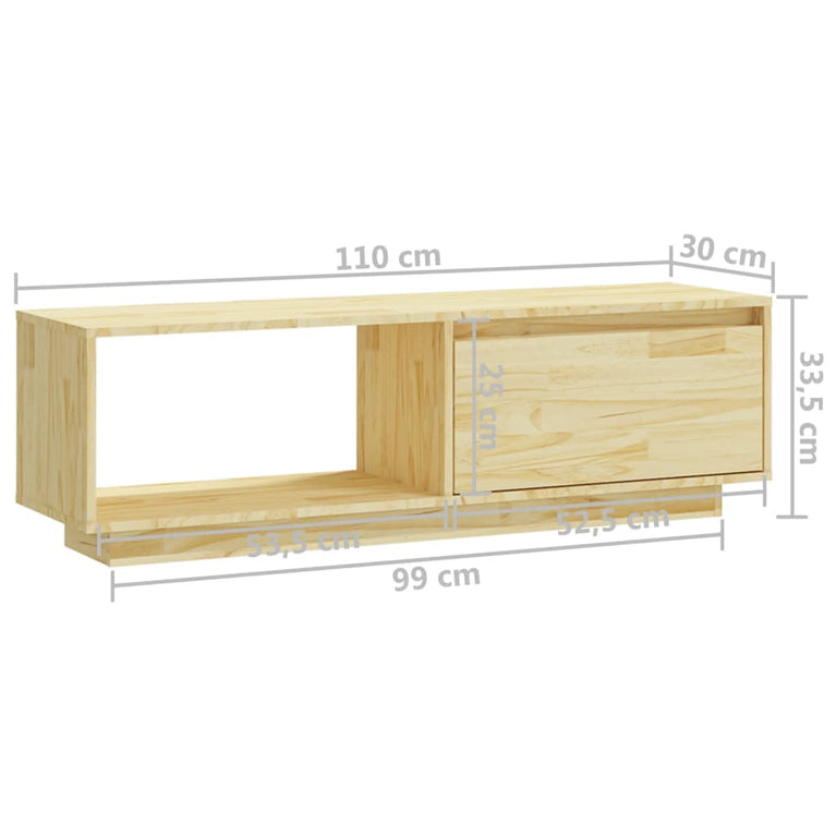 Tv-meubel 110x30x33,5 cm massief grenenhout MeubelReus