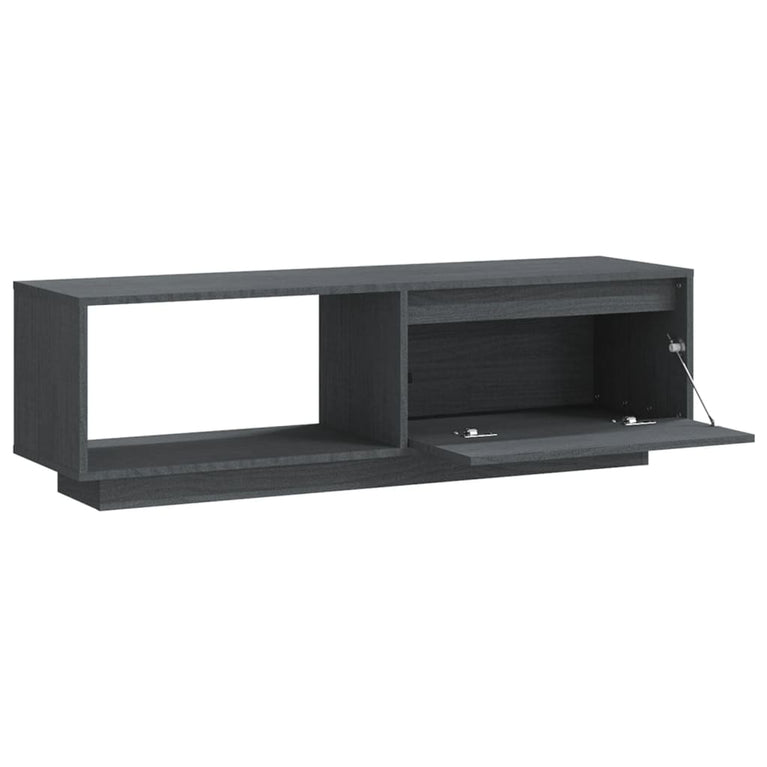 Tv-meubel 110x30x33,5 cm massief grenenhout grijs MeubelReus