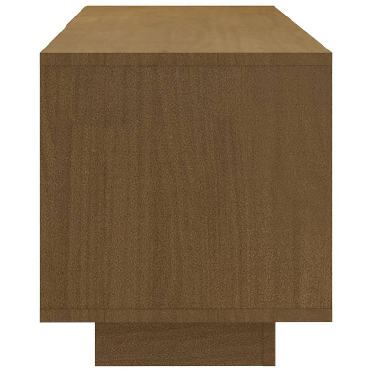 Tv-meubel 110x30x33,5 cm massief grenenhout honingbruin MeubelReus