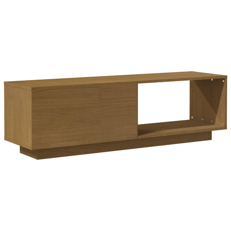 Tv-meubel 110x30x33,5 cm massief grenenhout honingbruin MeubelReus
