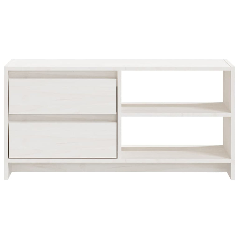 Tv-meubel 80x31x39 cm massief grenenhout wit MeubelReus