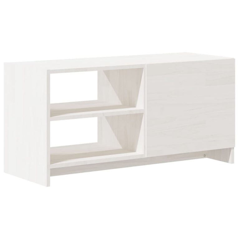 Tv-meubel 80x31x39 cm massief grenenhout wit MeubelReus