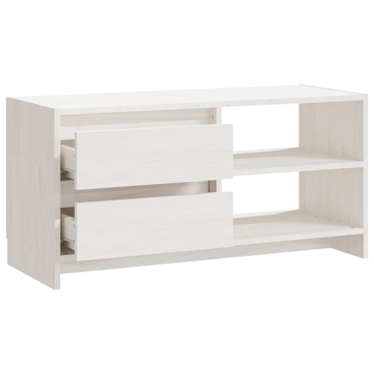 Tv-meubel 80x31x39 cm massief grenenhout wit MeubelReus