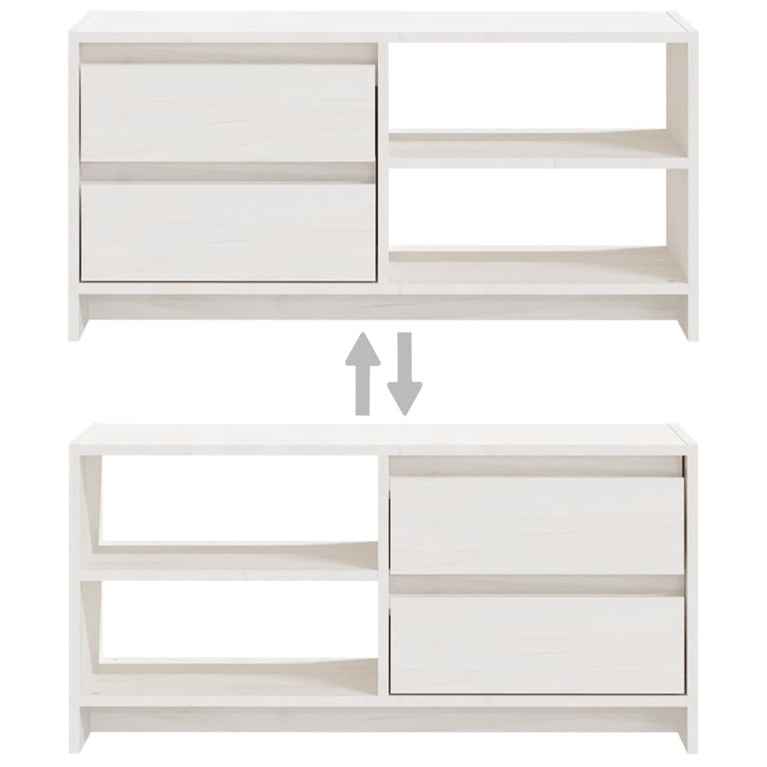 Tv-meubel 80x31x39 cm massief grenenhout wit MeubelReus