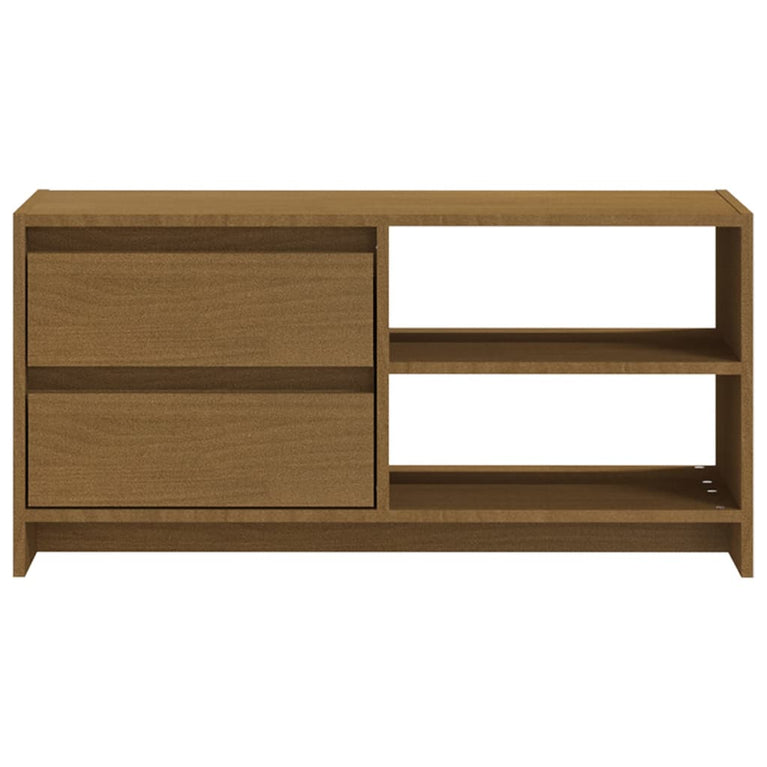 Tv-meubel 80x31x39 cm massief grenenhout honingbruin MeubelReus