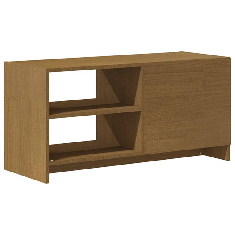 Tv-meubel 80x31x39 cm massief grenenhout honingbruin MeubelReus
