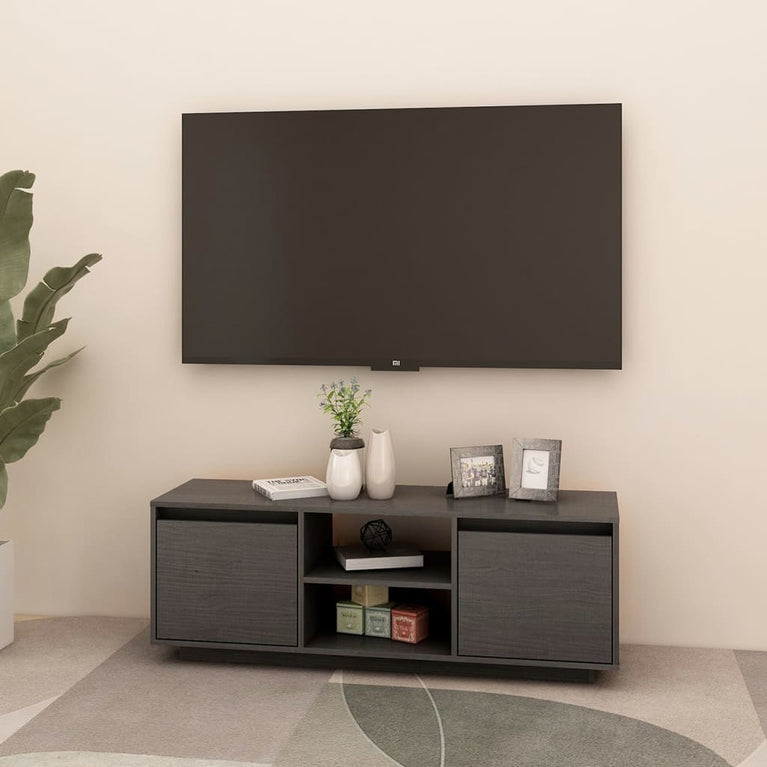 Tv-meubel 110x30x40 cm massief grenenhout grijs MeubelReus