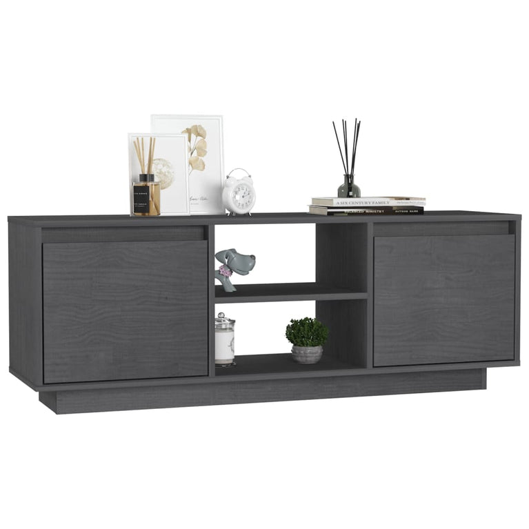 Tv-meubel 110x30x40 cm massief grenenhout grijs MeubelReus
