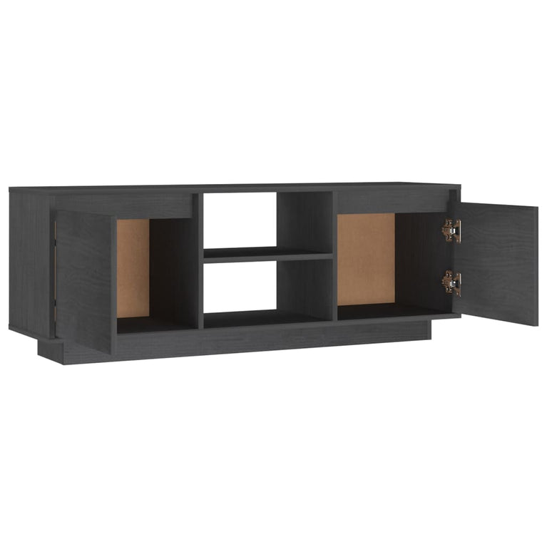 Tv-meubel 110x30x40 cm massief grenenhout grijs MeubelReus