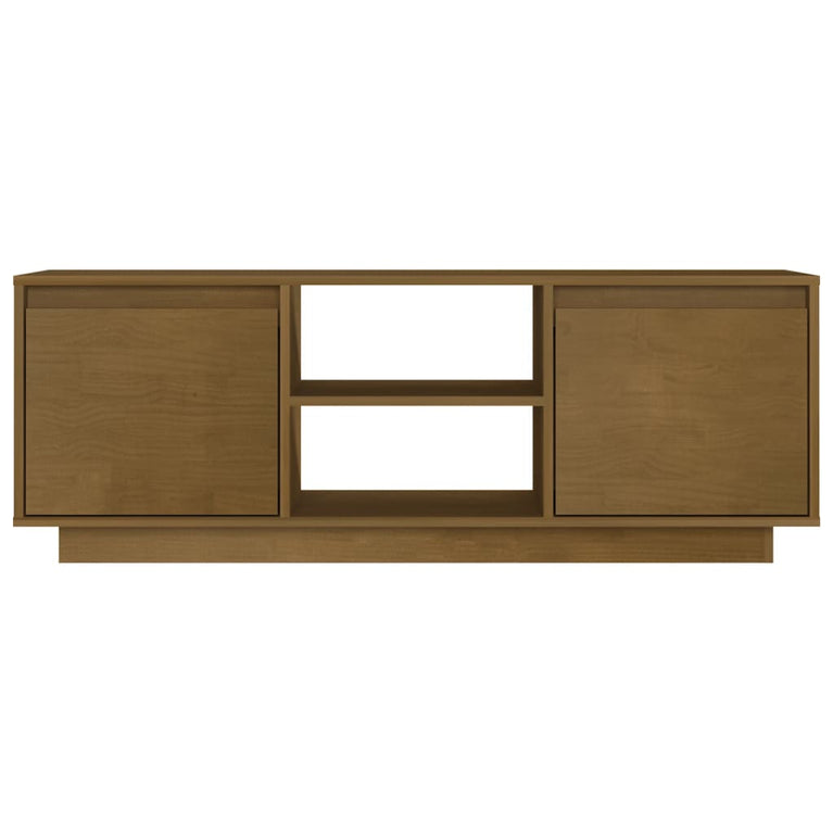 Tv-meubel 110x30x40 cm massief grenenhout honingbruin MeubelReus