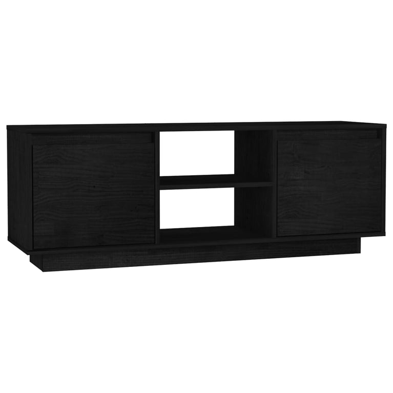 Tv-meubel 110x30x40 cm massief grenenhout zwart MeubelReus
