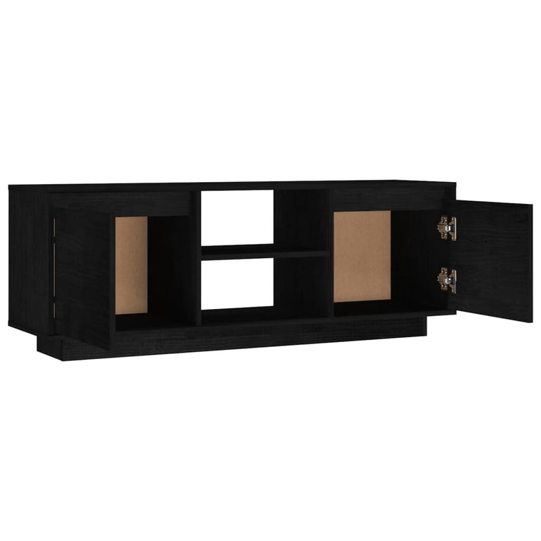 Tv-meubel 110x30x40 cm massief grenenhout zwart MeubelReus