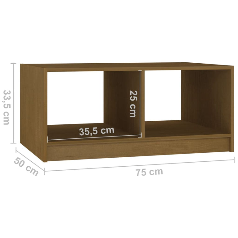 Salontafel 75x50x33,5 cm massief grenenhout honingbruin MeubelReus