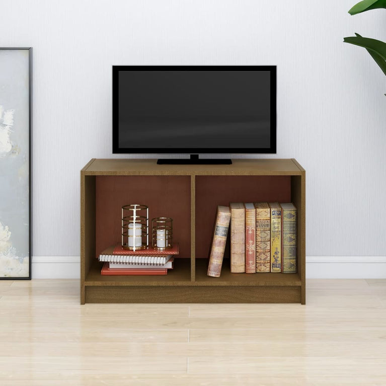 Tv-meubel 70x33x42 cm massief grenenhout honingbruin MeubelReus