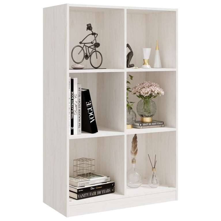 Boekenkast 70x33x110 cm massief grenenhout wit MeubelReus